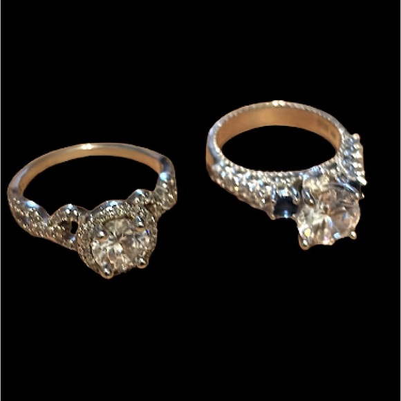 8 - 10mm Round Brilliant Cut Cubic Zirconia or Moissanite 925 SS Ring - Picture 6 of 6